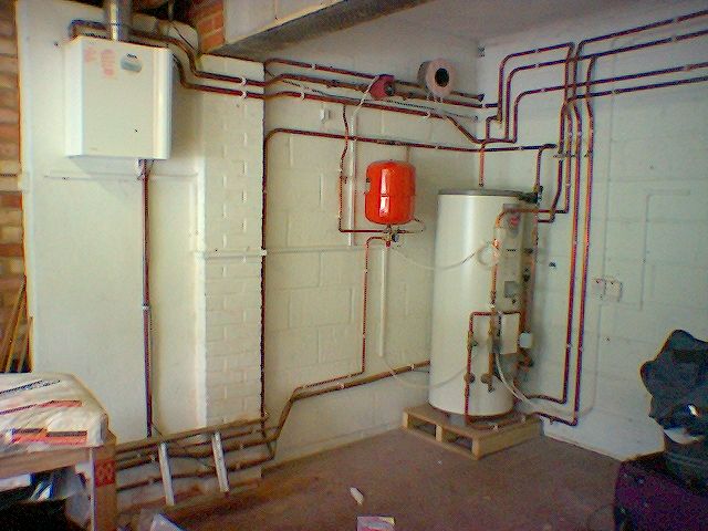 Installing a large boiler